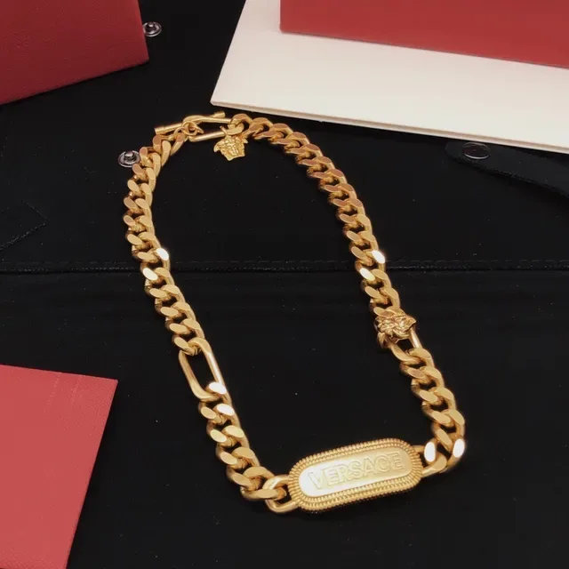 Versace Chain Reaction 金色 Curb-Figaro 链条项链 8