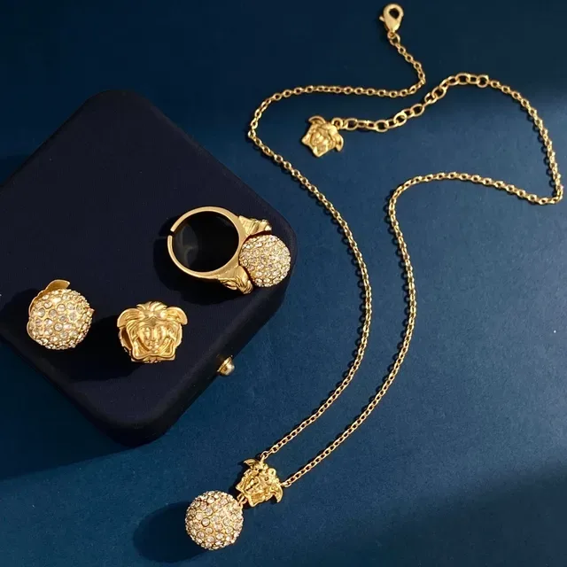 Versace स्वर्ण चांदी चेन मेडूसा हेड चार्म नेकलेस 2