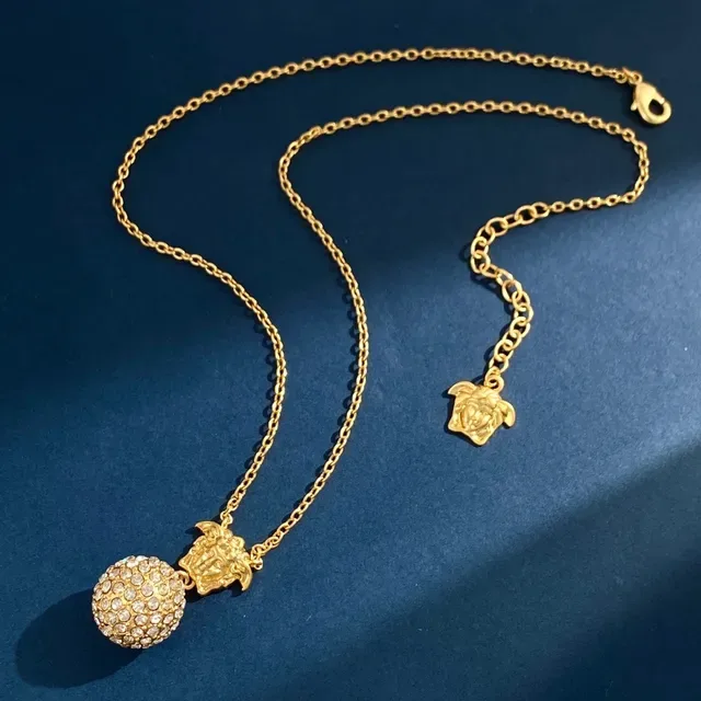 Versace स्वर्ण चांदी चेन मेडूसा हेड चार्म नेकलेस 6