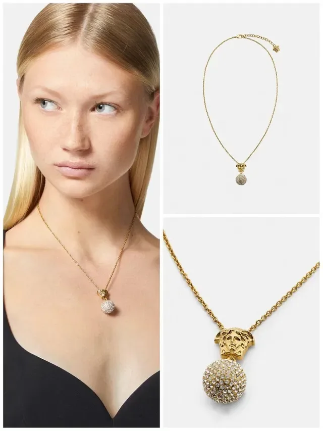 Versace स्वर्ण चांदी चेन मेडूसा हेड चार्म नेकलेस 7
