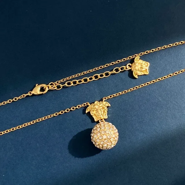 Versace स्वर्ण चांदी चेन मेडूसा हेड चार्म नेकलेस 8