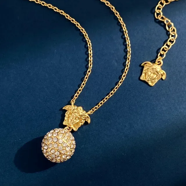 Versace स्वर्ण चांदी चेन मेडूसा हेड चार्म नेकलेस 9
