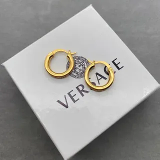 Versace 金色厚圆环耳环