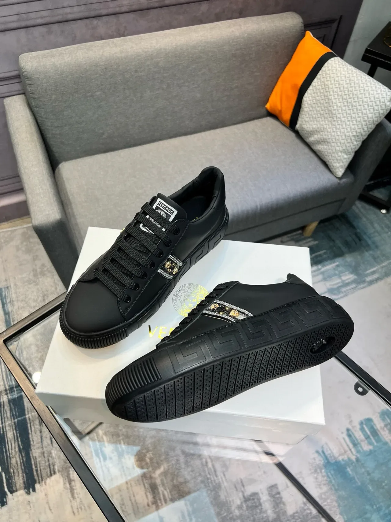 Versace Greca Odissea Black Embellished Lifestyle Sneakers 9