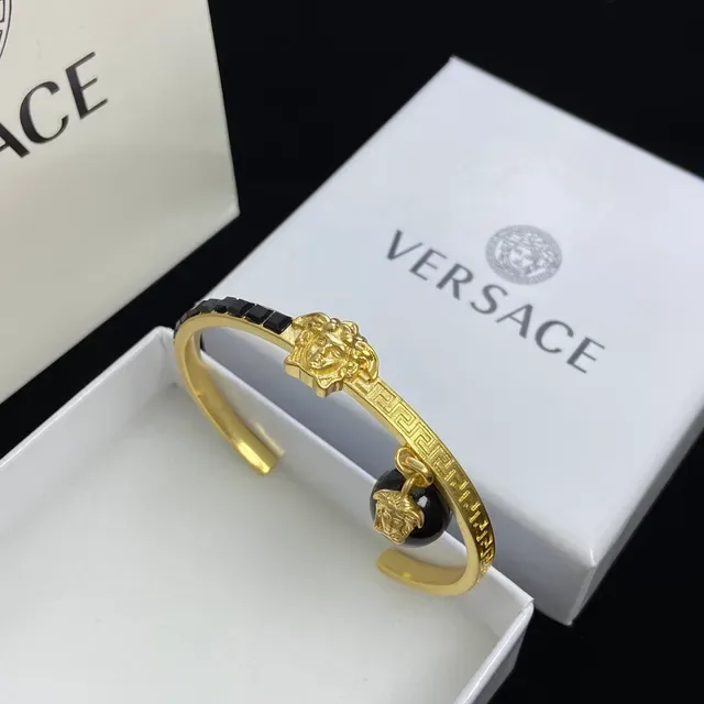 Versace Pulsera Medusa Head Oro Negro Metal Motif 4