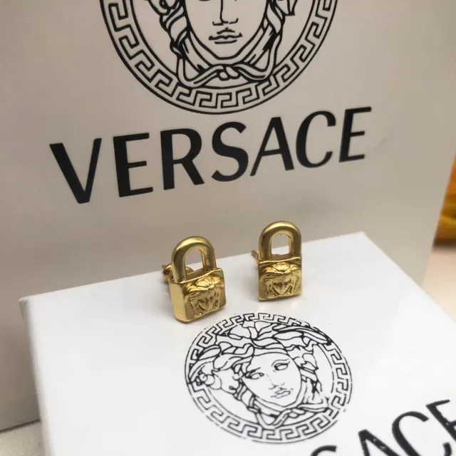 Versace Medusa Lock Brincos Stud em tom dourado 4