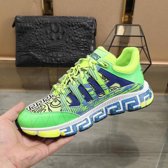 Versace Multicolor Greca Key Pattern Overlay Asymmetrical Lacing System Lifestyle Sneakers 12