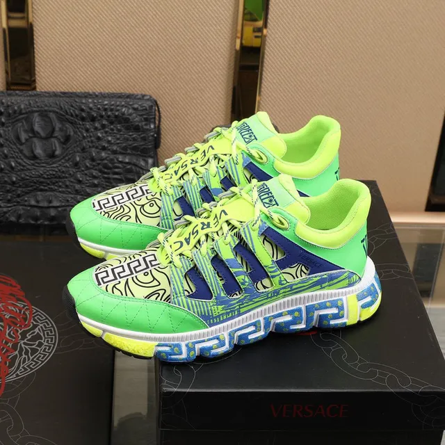 Versace Multicolor Greca Key Pattern Overlay Asymmetrical Lacing System Lifestyle Sneakers 13