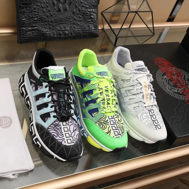 Versace Multicolor Greca Key Pattern Overlay Asymmetrical Lacing System Lifestyle Sneakers 18