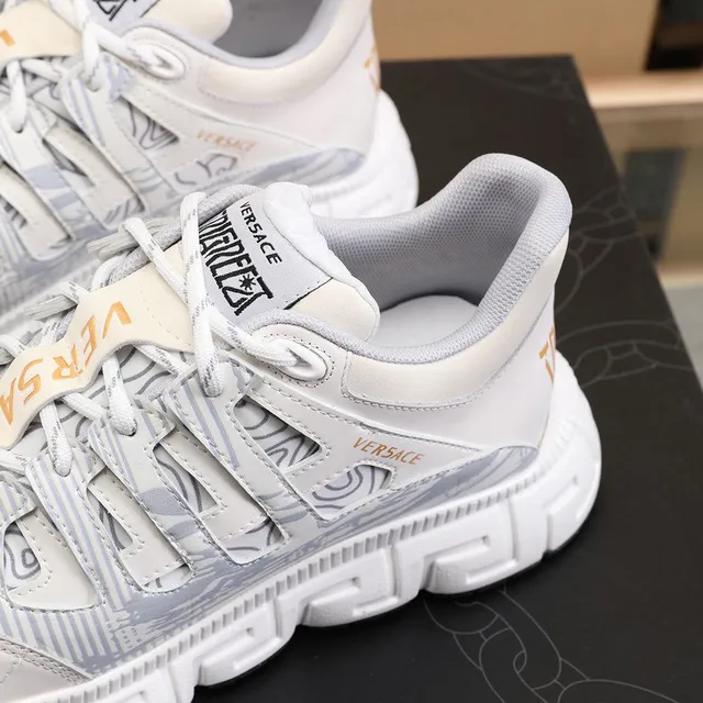 Versace Multicolor Greca Key Pattern Overlay Asymmetrical Lacing System Lifestyle Sneakers 20