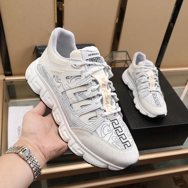 Versace Multicolor Greca Key Pattern Overlay Asymmetrical Lacing System Lifestyle Sneakers 24
