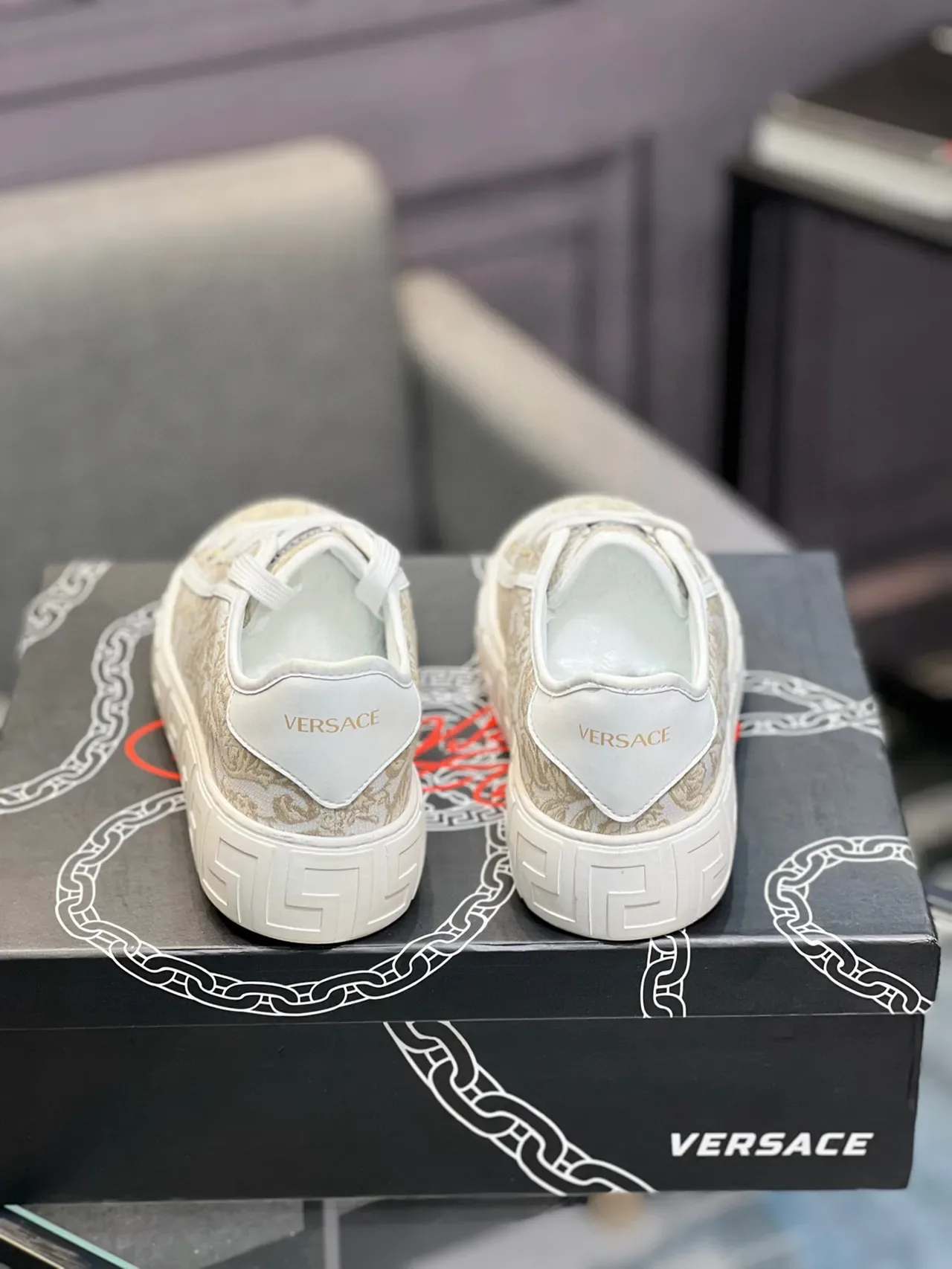 Versace Odissea Baroque Jacquard Zapatillas de lifestyle blancas 2