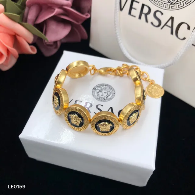 Versace Odissea Dourado e Preto Medusa Motif Pulseira 2