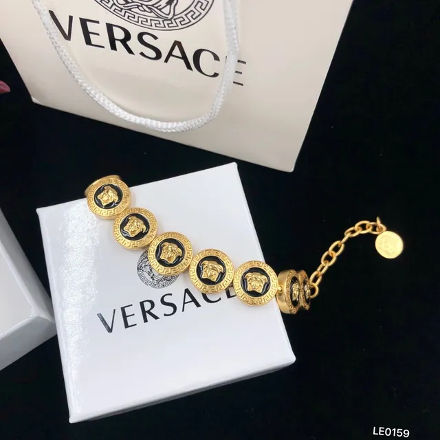 Versace Odissea Dourado e Preto Medusa Motif Pulseira 4