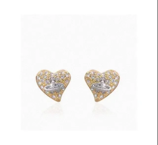 Vivienne Westwood 金银心形 Pavé 水晶耳环 8
