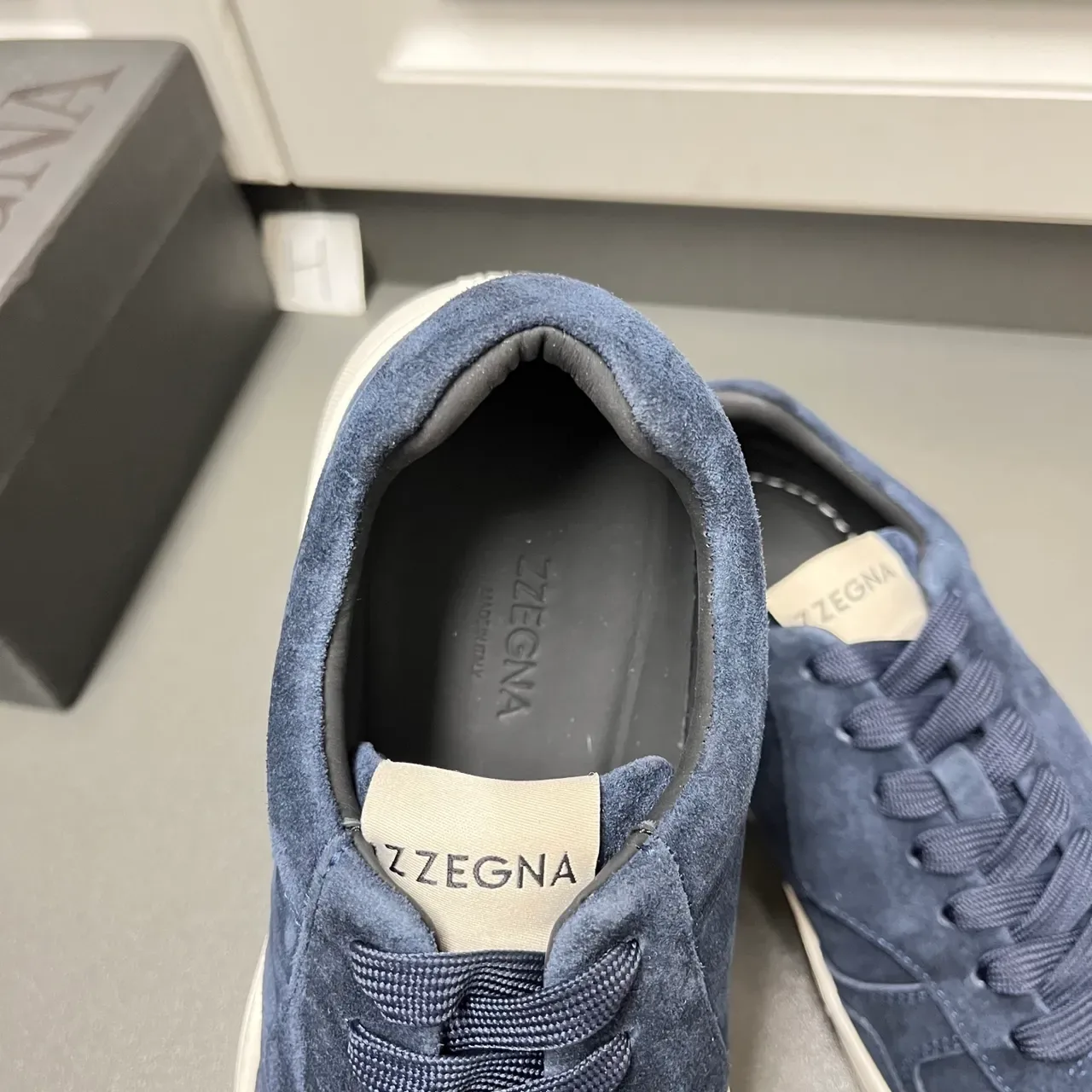 Zegna Lifestyle Sneaker Navy White 麂皮鞋面 杯底 生活方式运动鞋 5