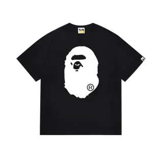 تي شيرت أسود A Bathing Ape بطبعة رأس القرد