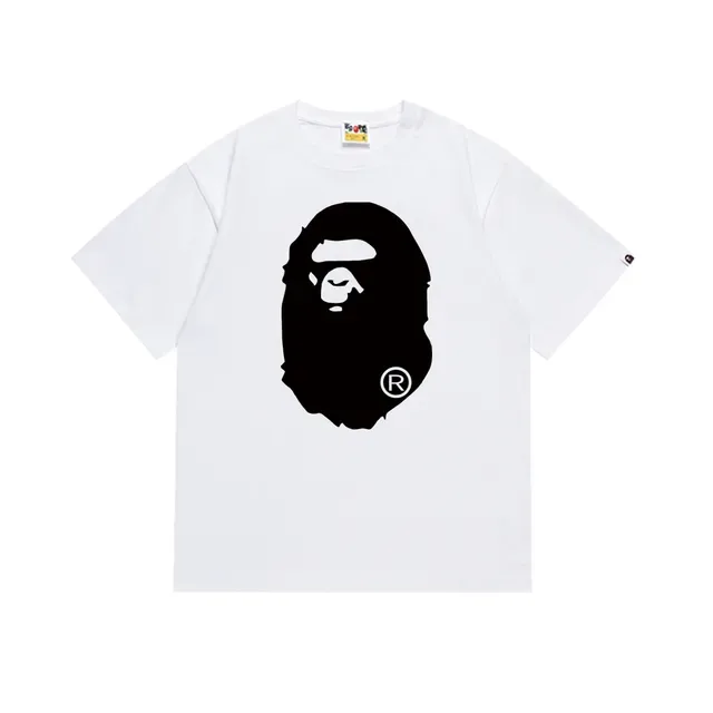 A Bathing Ape 猿人头图案黑色T恤 7