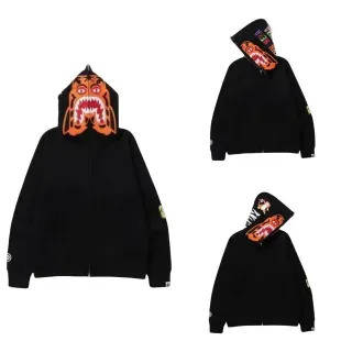 A Bathing Ape Shark Black Orange Full-Zip Oversized Hood Hoodie