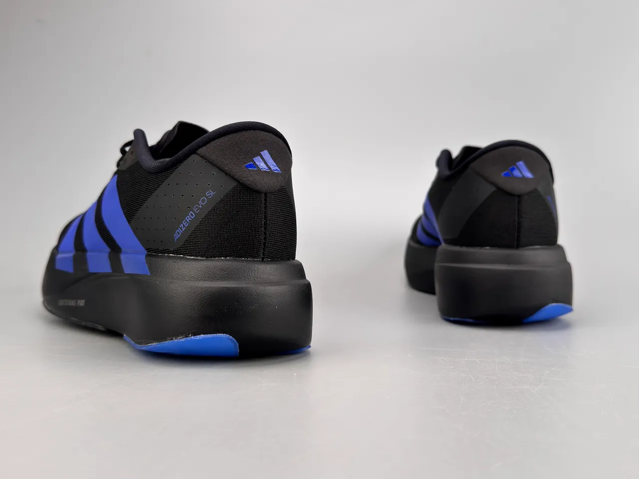 Adidas Adizero Evo.S কালো এবং নীল দৌড়ের জুতো 8