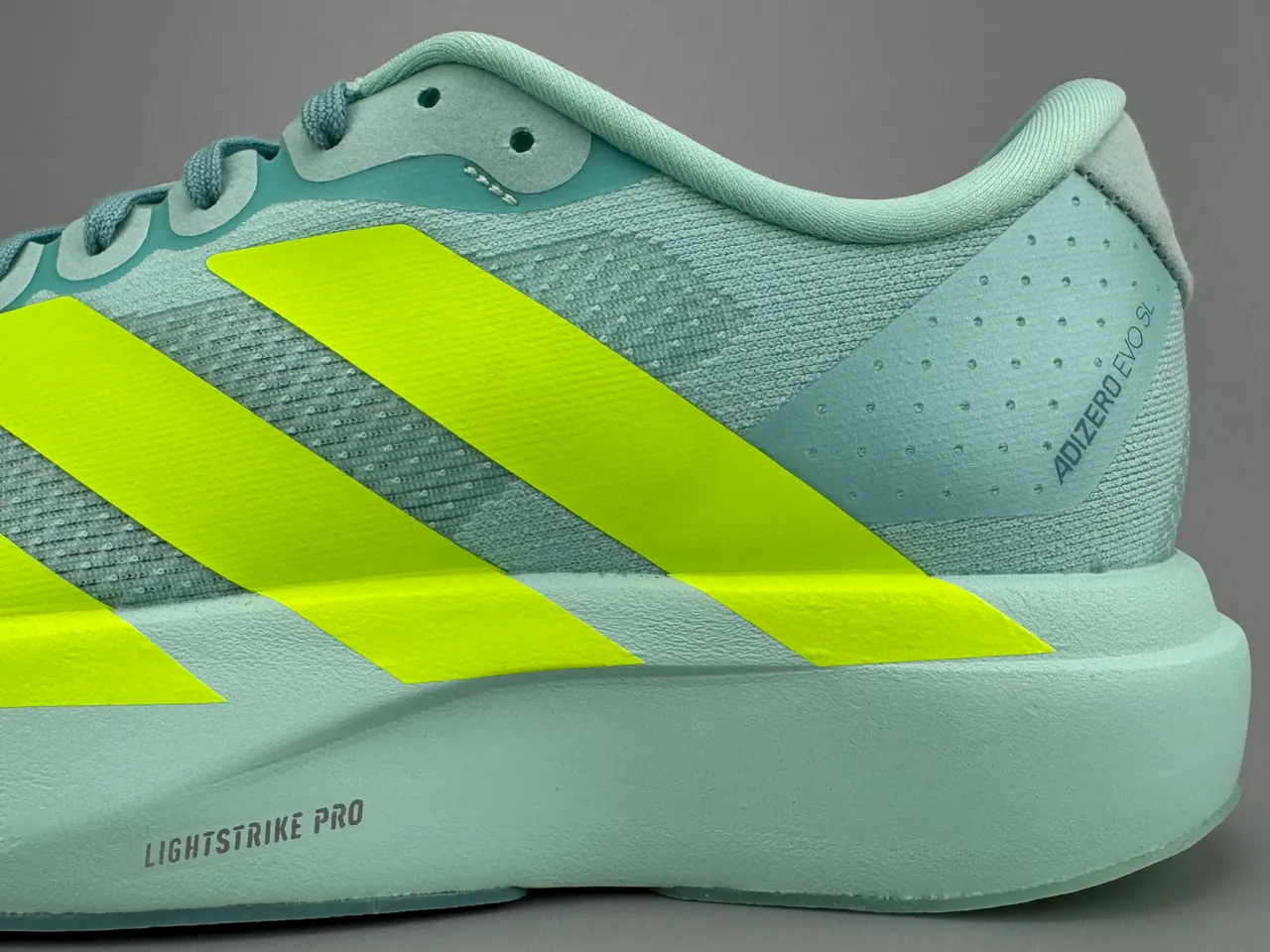 Adidas Adizero Evo SL Mint Green Neon Yellow Running Shoes 3
