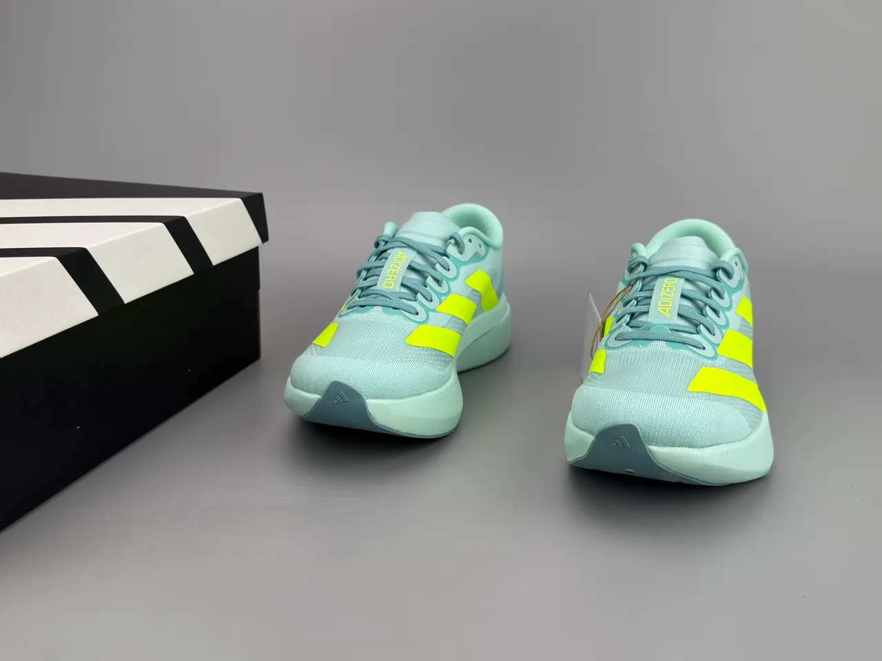 Adidas Adizero Evo SL Mint Green Neon Yellow Running Shoes 5