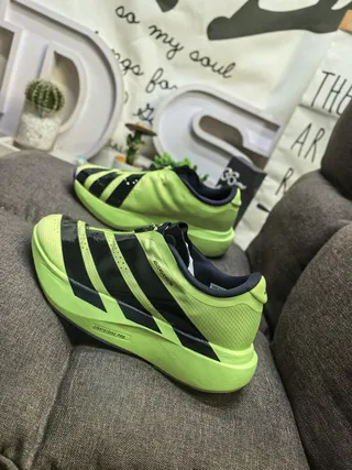 Adidas Adizero Evo SL نيون ليم أخضر أسود أحذية أسلوب حياة 7