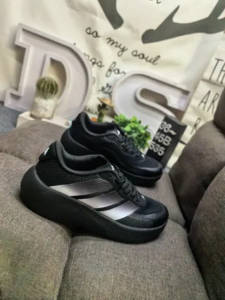 Adidas Tênis Lifestyle com Três Listras Todo Preto 9