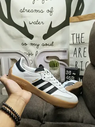 Adidas 军绿色黄色 低帮 麂皮皮革混合 生活方式运动鞋 5