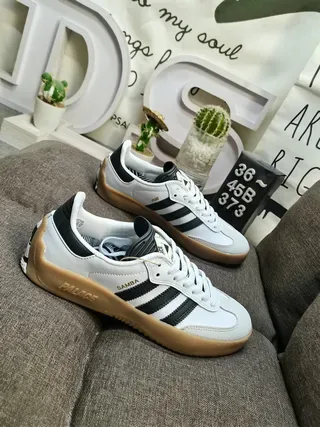 Adidas 军绿色黄色 低帮 麂皮皮革混合 生活方式运动鞋 9