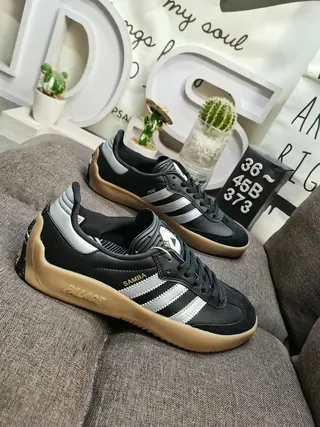 Adidas 军绿色黄色 低帮 麂皮皮革混合 生活方式运动鞋 19