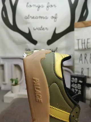 Adidas 军绿色黄色 低帮 麂皮皮革混合 生活方式运动鞋 23
