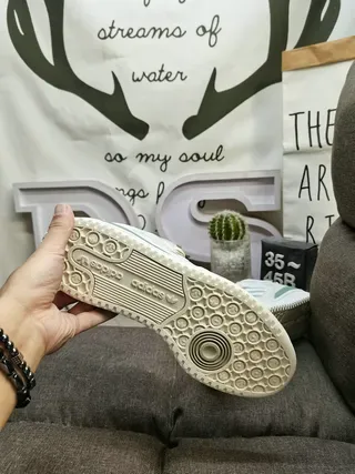 Adidas Tênis Lifestyle Bege Verde de cano baixo colar forrado 4