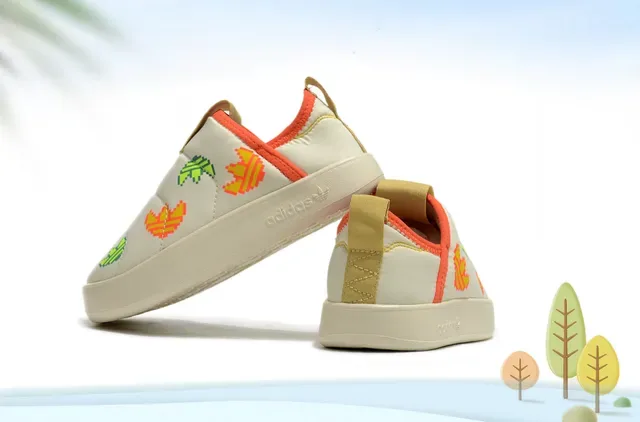 Adidas Beige Multicolor Slip-On Quilted Upper Lifestyle Sneakers 7