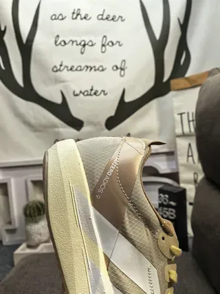 Adidas 米色白色低帮网布合成鞋面跑步鞋 3