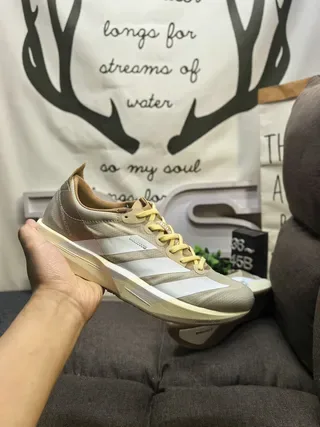 Adidas 米色白色低帮网布合成鞋面跑步鞋 5