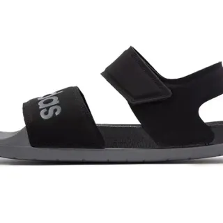 Adidas Black and Gray Two-Strap Hook-and-Loop Casual Sandals