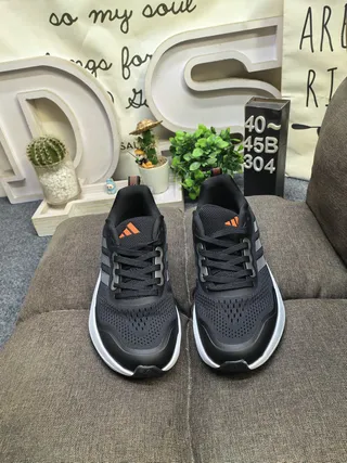 Adidas Black and Orange Mesh Running Sneakers 10