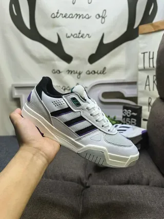 Adidas Tênis Lifestyle Preto Azul Low-Top com Painéis Laterais Listrados 5