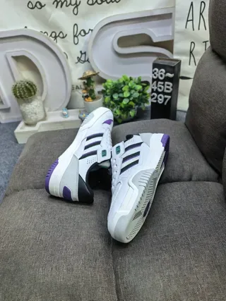 Adidas Tênis Lifestyle Preto Azul Low-Top com Painéis Laterais Listrados 6