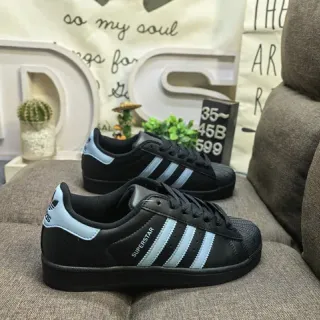 أديداس أسود أزرق Shell-Toe ثلاث شرائط لوح جانبي أحذية رياضية أسلوب حياة