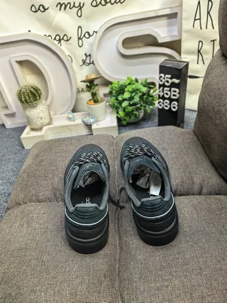 Adidas Black Gray Suede Upper Three-Stripe Side Panel Lifestyle Sneakers 8