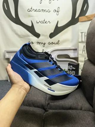 Adidas Blue Black Low-Top Mesh-and-Synthetic Upper Running Shoes 5