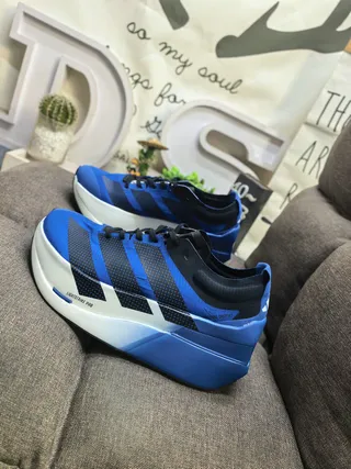 Adidas Blue Black Low-Top Mesh-and-Synthetic Upper Running Shoes 7