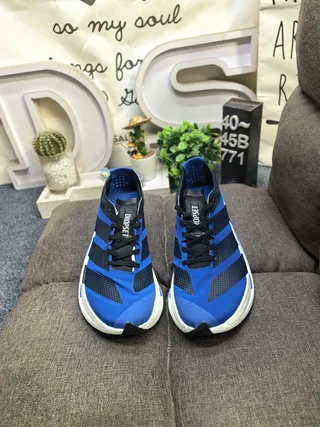 Adidas Blue Black Low-Top Mesh-and-Synthetic Upper Running Shoes 10