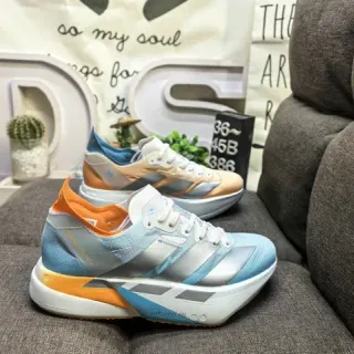 أديداس أزرق برتقالي Sculpted Midsole Reflective Silver Panels حذاء رياضي