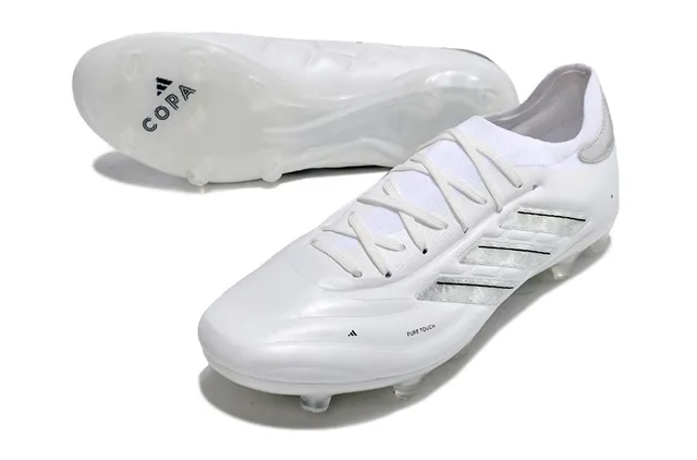 Adidas Blue White Low-Cut Sock-Fit Collar Synthetic Leather Upper Firm-Ground Soccer Shoes 4