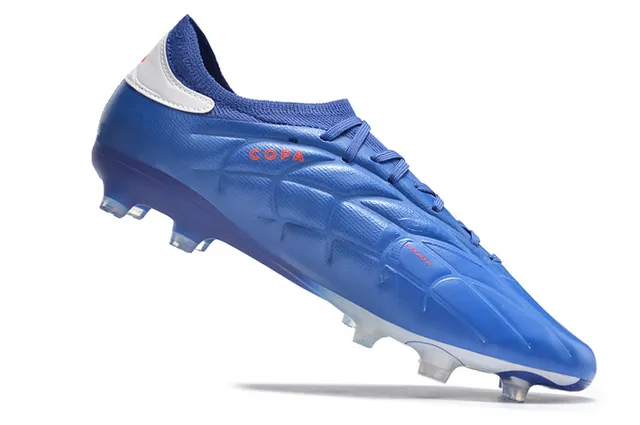 Adidas Blue White Low-Cut Sock-Fit Collar Synthetic Leather Upper Firm-Ground Soccer Shoes 16