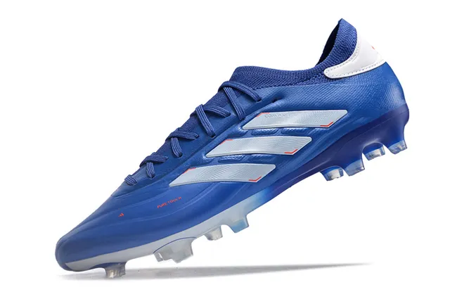 Adidas Blue White Low-Cut Sock-Fit Collar Synthetic Leather Upper Firm-Ground Soccer Shoes 17
