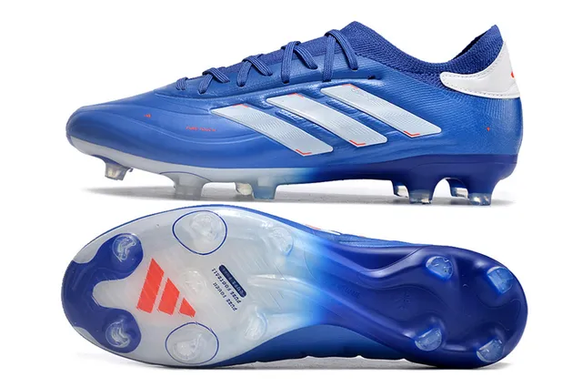 Adidas Blue White Low-Cut Sock-Fit Collar Synthetic Leather Upper Firm-Ground Soccer Shoes 20